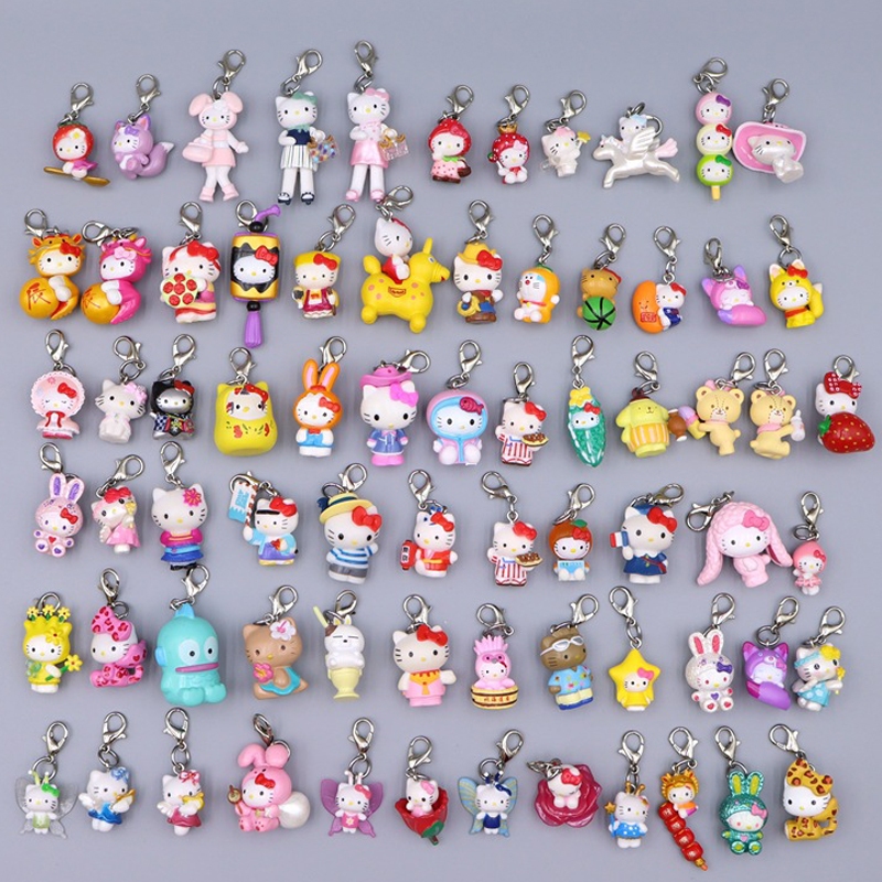70 สไตล์ 2-4 ซม.อะนิเมะ My Melody รูป Hello Kitty Duchess สตรอเบอร์รี่ Little Red Riding Mini DIY Key Chain กระเป๋าเป้สะพายหลังตกแต่ง PVC Action Figures ตุ๊กตาของเล่น