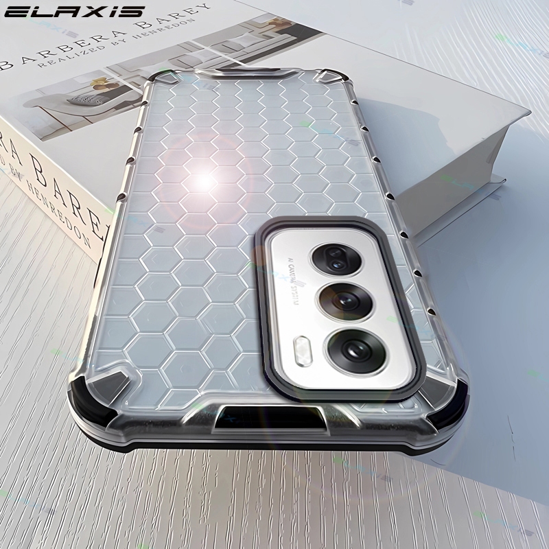 Elaxis สําหรับ OPPO Reno 12 5G เคสโทรศัพท์หรูหรา Cooling Armor รังผึ้ง Hard อะคริลิคโปร่งแสงปกหลัง ES021