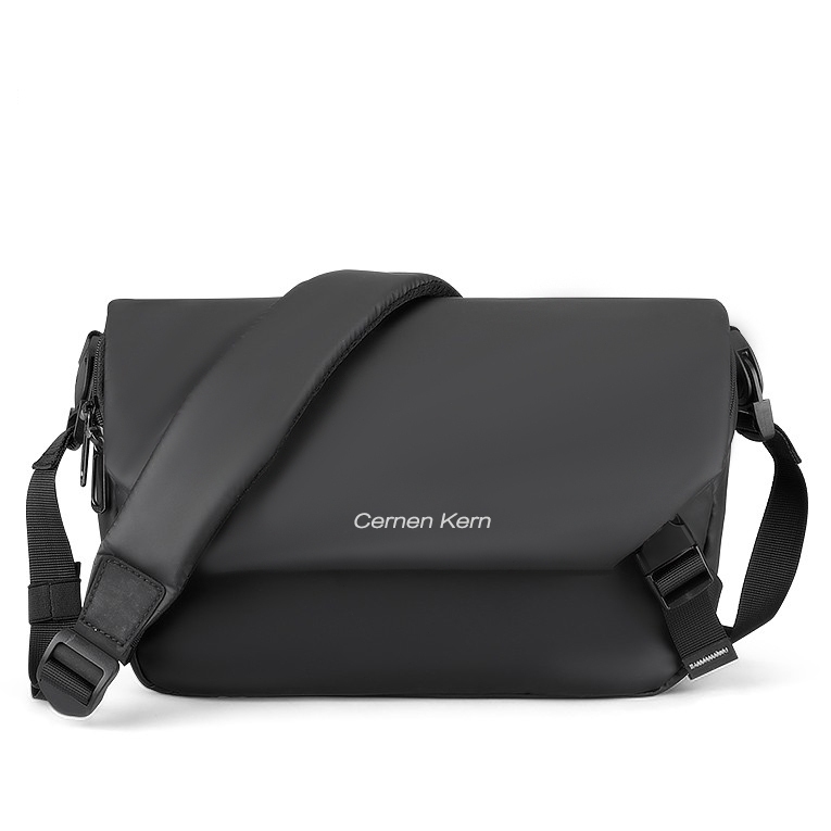 กระเป๋าสพายชาย ไนลอนผ้ากระเป๋าสะพายข้างใหญ่-ความจุกระเป๋าลำลอ กันน้ำและสวมใส่