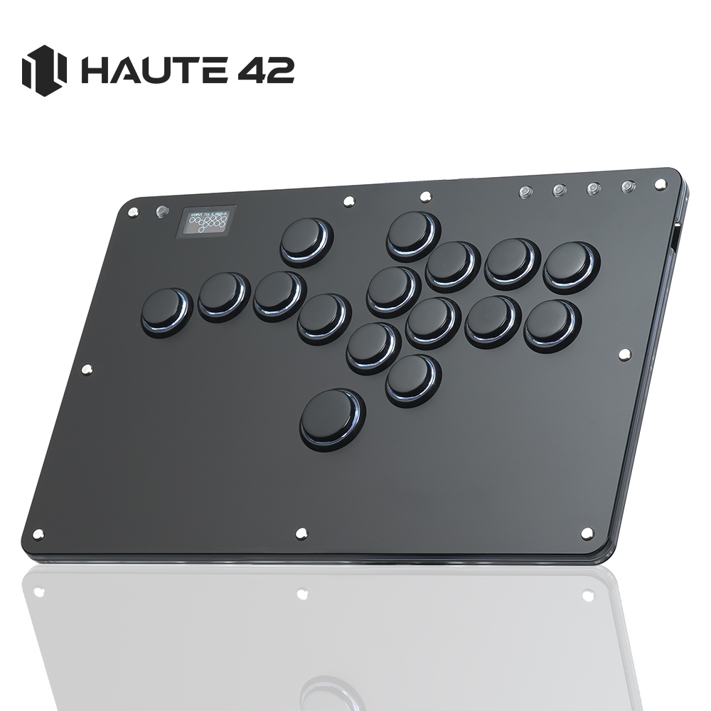 Haute42 สตรีทไฟท์เตอร์ 6 คอนโทรลเลอร์ไม่มีจอยสติก จอยสติกเลเซอร์สากล สำหรับ PC/PS5/PS4 R16 ดำ