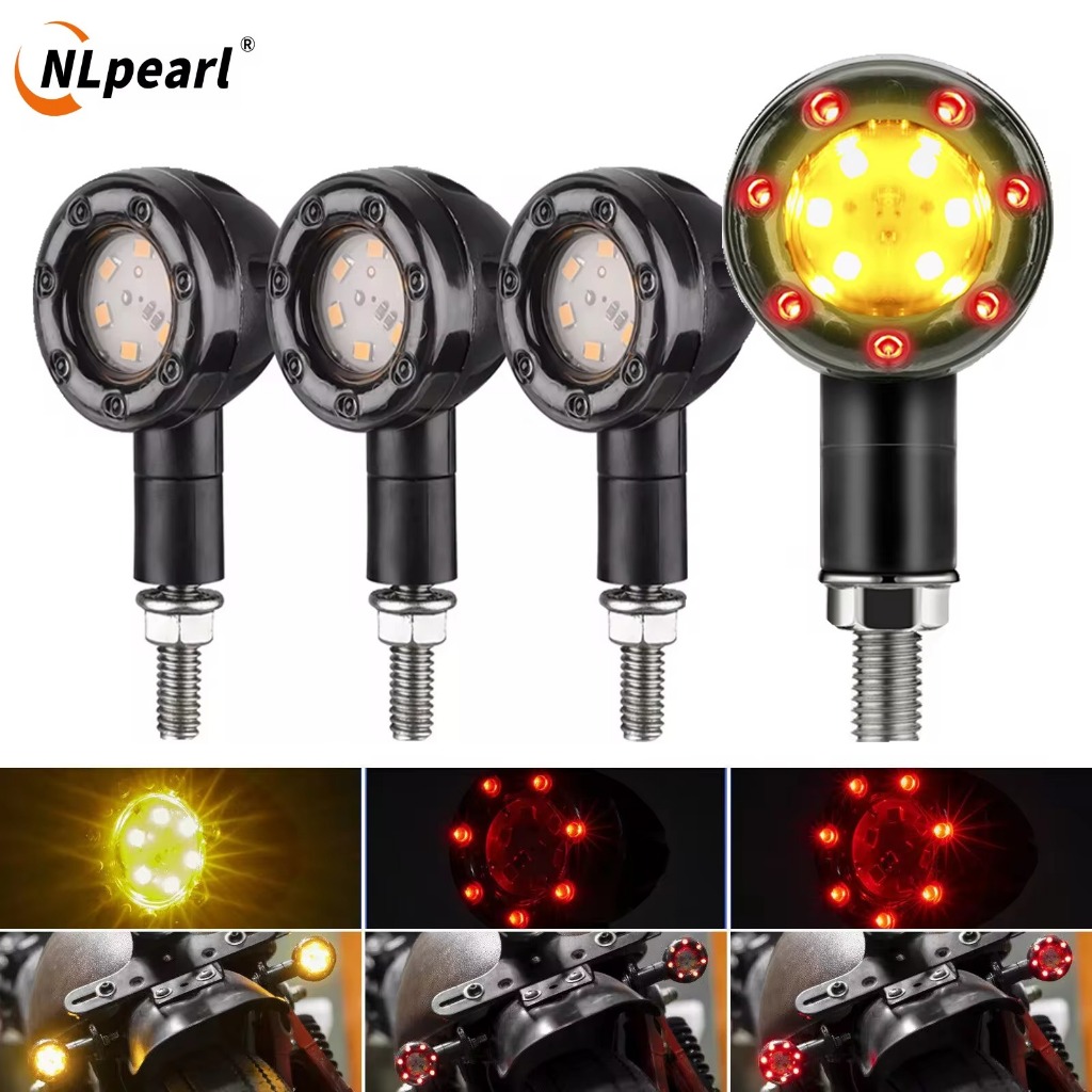 Nlpearl 2/4 ชิ้นไฟเลี้ยวรถจักรยานยนต์ Universal 12V LED Moto รถจักรยานยนต์กระพริบโคมไฟ 6 LED ตัวบ่งชี้หัวรถจักรสัญญาณเตือนหลอดไฟมอเตอร์อุปกรณ์เสริม