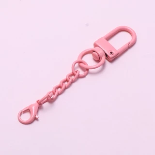 1pcs แยกแหวน Keyfob พวงกุญแจเบเกอรี่เคลือบเงา Charm 4 แหวนกุ้งก้ามกรามสําหรับพวงกุญแจจี้