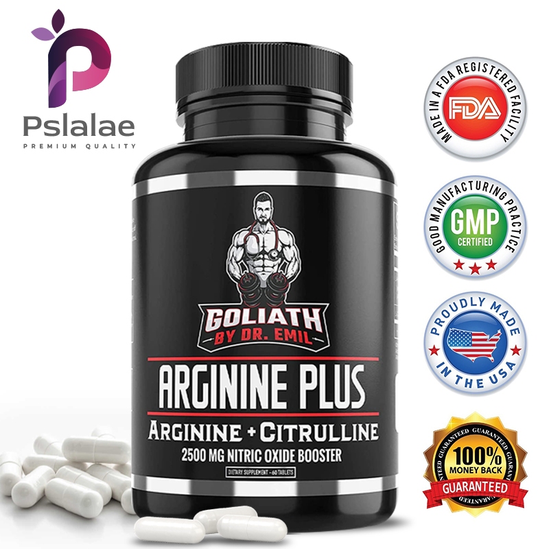 Argiine, Citrulline - 2500mg Nitric Oxide Booster - พลังงาน, ประสิทธิภาพ