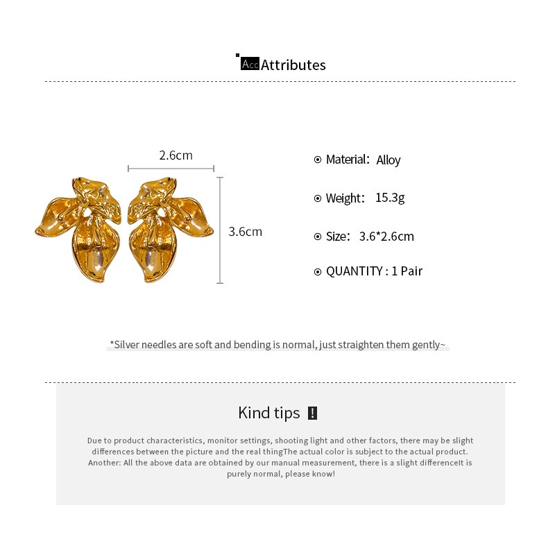 DREJEW เดรช 925 เงินเข็มเย็นสไตล์ ซอก ย้อนยุคโลหะดอกไม้ต่างหูออกแบบต่างหูแฟชั่นที่เรียบง่ายระดับไฮเอนด์ต่างหูผู้หญิง ไม่แพ้ง่าย - รูปที่ 7