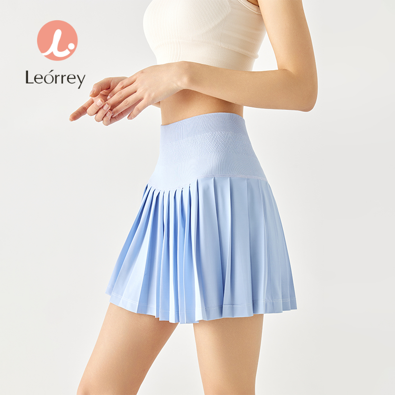 Leorrey-กระโปรงกีฬา ป้องกันแสงจ้า กระโปรงจีบ สาวๆใช้สำหรับเทนนิสแบดมินตันกอล์ฟ มีกระเป๋าข้าง