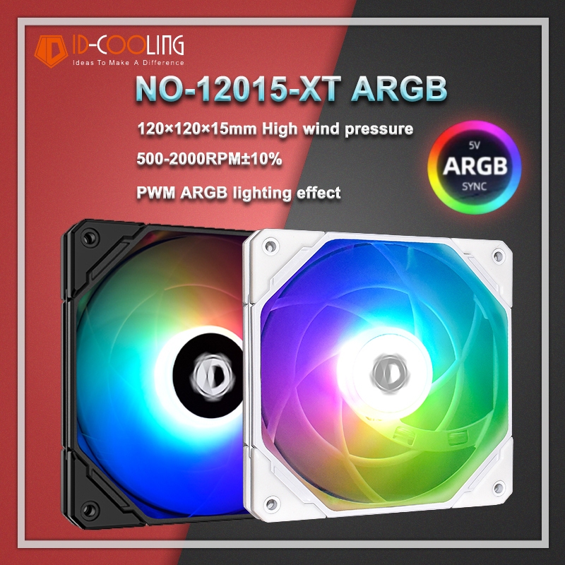 Id-cooling NO-12015-XT ARGB 12 ซม.PWM อุณหภูมิควบคุมเงียบแชสซีพัดลม ultra-thin Design ARGB เมนบอร์ด 