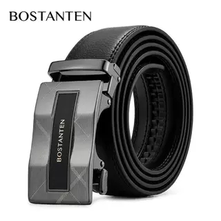 BOSTANTEN กระเป๋าสตางค์ผู้ชายและชุดเข็มขัด กระเป๋าสตางค์คุณภาพสูง เข็มขัดหัวเข็มขัดอัตโนมัติ