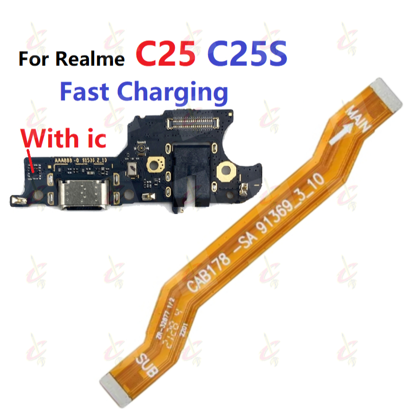 แพรตูดชาร์จ ตูดชาร์จ (Charging board) สําหรับ Realme C25 C25S แพรต่อจอ (Board Flex)