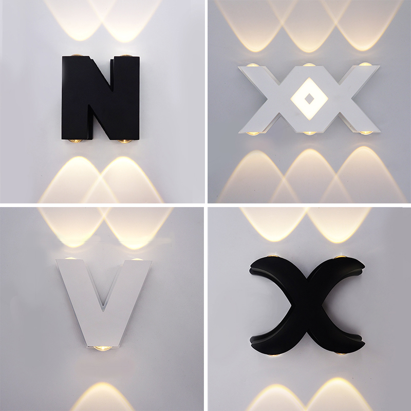 Kicaao Letter LED โคมไฟติดผนังกันน้ํากลางแจ้งไฟสวนบันได Pavilion