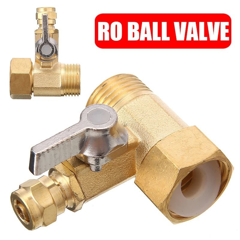 1/2 "ถึง 1/4 "Feed Water Adapter Ball Valve Tap Reverse Osmosis Faucet Water Filter Reverse Osmosis System RO Feed Ball Valve