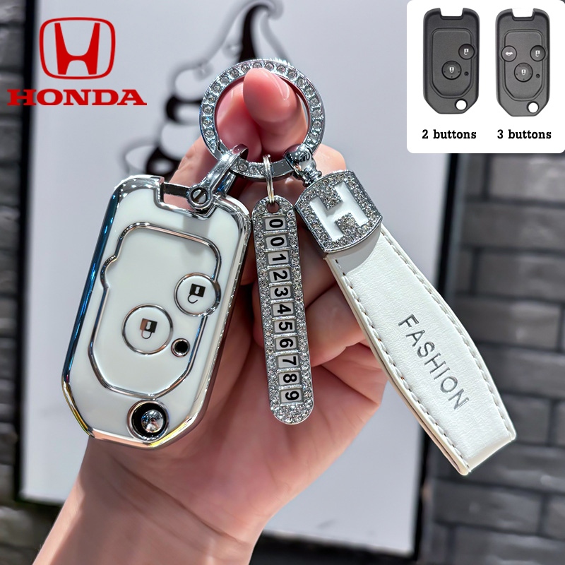 Honda Jzaa/City/Brio/Civic/CRV/Accord พับฝาครอบกุญแจรถพวงกุญแจ key holder Anti-lost จํานวนแผ่น Honda พวงกุญแจ