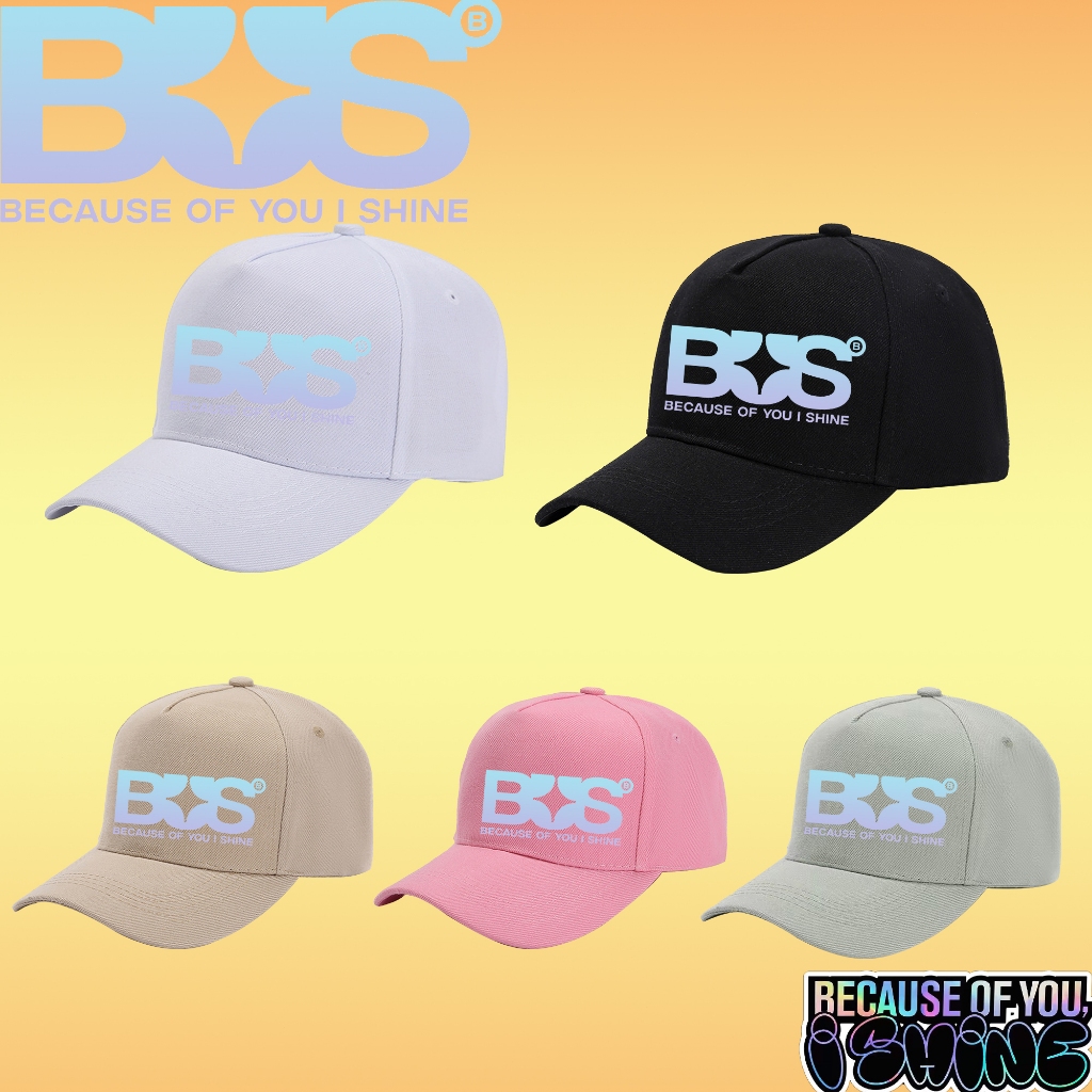 BUS-Because of you, i shine พิมพ์ลายโลโก้ ผ้าหนา Cotton 100% กันแดด กันลม หมวก Outdoor hat#04