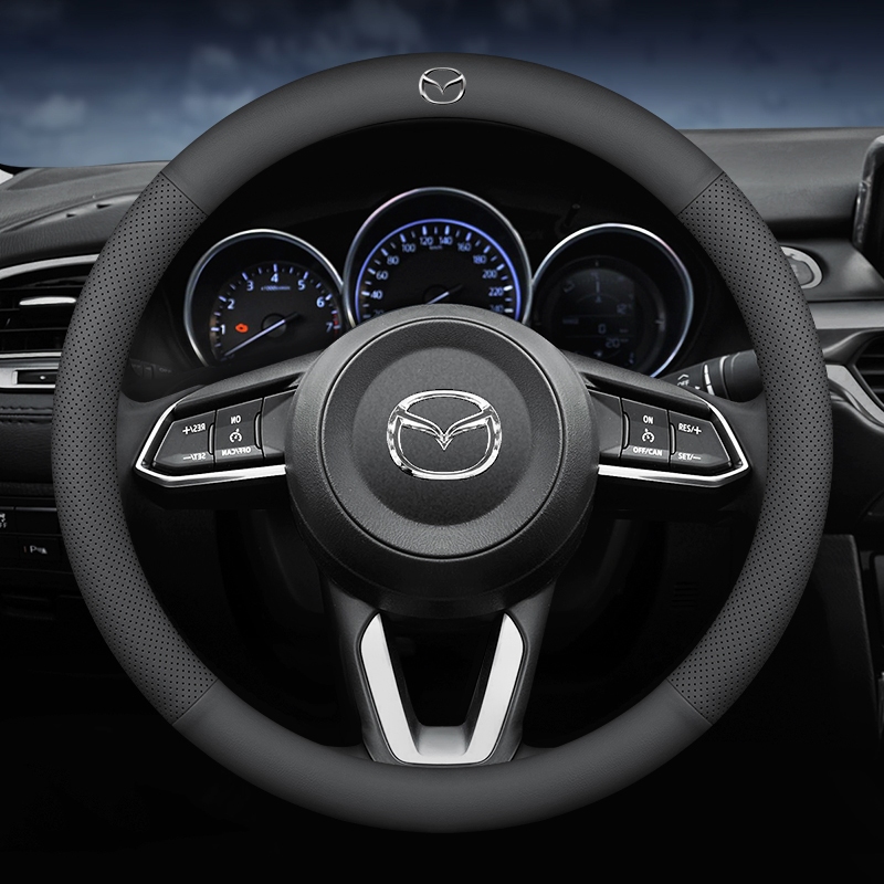 Mazda CX3 CX30 CX6 CX7 CX8 CX9 Mazda 3 Mazda 2 Mazda 6 BT50 หนังพวงมาลัยฝาครอบล้อป้องกัน Garnish รถอ