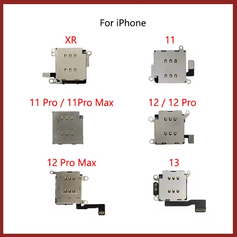 Dual Sim Card ถาด Socket Reader Holder Slot Flex Cable สําหรับ iPhone XR 11 12 pro max 12Pro 13 14 15 pro max plus Single Card Repair Parts