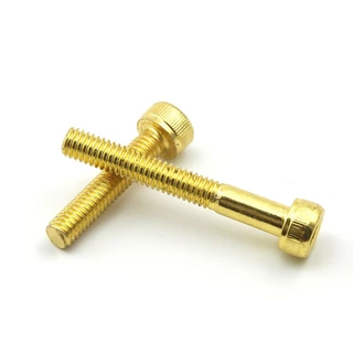 M2 M2.5 M3 M4 M5 Ti-plated Gold Hex ซ็อกเก็ตหัวหมวกสกรู Allen Bolts Hex ไดรฟ์ไทเทเนียมชุบทองสกรูอัลเลนทรงกระบอกถ้วยหัวซ็อกเก็ต Hex Bolts