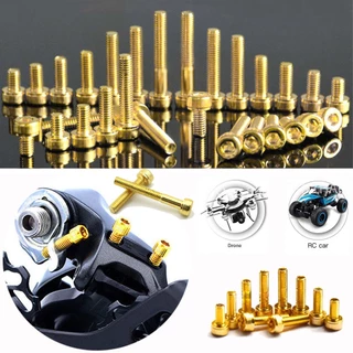 M2 M2.5 M3 M4 M5 Ti-plated Gold Hex ซ็อกเก็ตหัวหมวกสกรู Allen Bolts Hex ไดรฟ์ไทเทเนียมชุบทองสกรูอัลเลนทรงกระบอกถ้วยหัวซ็อกเก็ต Hex Bolts
