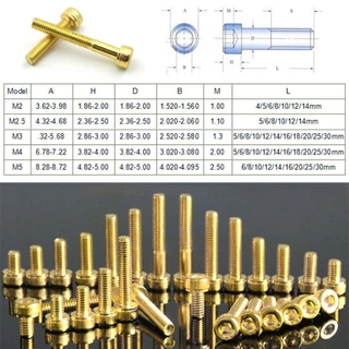 M2 M2.5 M3 M4 M5 Ti-plated Gold Hex ซ็อกเก็ตหัวหมวกสกรู Allen Bolts Hex ไดรฟ์ไทเทเนียมชุบทองสกรูอัลเลนทรงกระบอกถ้วยหัวซ็อกเก็ต Hex Bolts