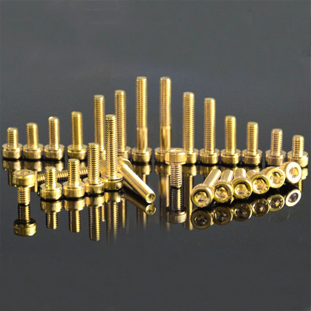 M2 M2.5 M3 M4 M5 Ti-plated Gold Hex ซ็อกเก็ตหัวหมวกสกรู Allen Bolts Hex ไดรฟ์ไทเทเนียมชุบทองสกรูอัลเลนทรงกระบอกถ้วยหัวซ็อกเก็ต Hex Bolts