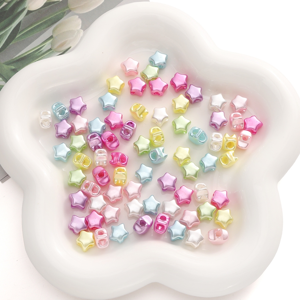 10 ชิ้น/ถุงอะคริลิค Pearlescent Five-star Cross สําหรับ DIY เครื่องประดับสร้อยคอสร้อยข้อมือตกแต่งทําอุปกรณ์เสริม