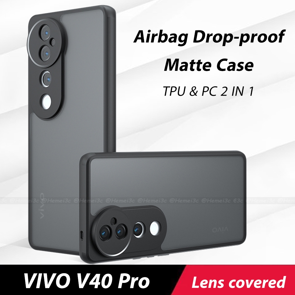 สําหรับ Vivo V40 Pro Casing No Yellowing Matte Transparent Hard Acrylic Phone Case Cover