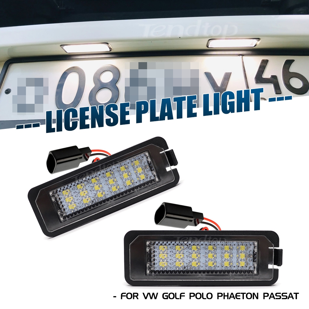 2 ชิ้น LED จํานวนป้ายทะเบียนไฟสัญญาณอุปกรณ์เสริมสําหรับ VW Golf GTI MK4 MK5 MK6 Passat Phaeton Polo 