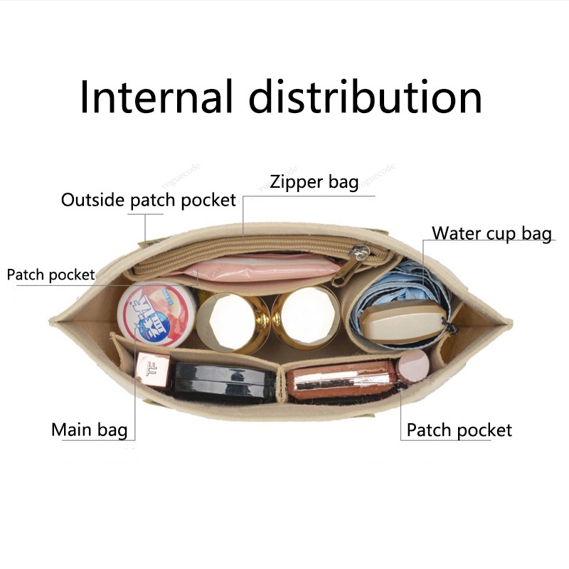 กระเป๋าจัดระเบียบ Felt Liner Bag for Longchamp แบบพกพา ปรับปรุงพื้นที่ กระเป๋าเครื่องสําอาง