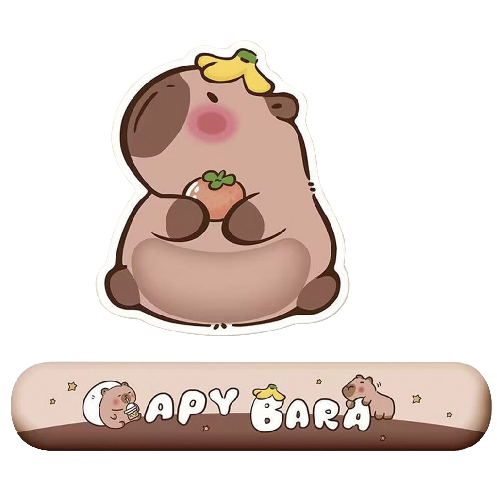 Capibara Wrist Rest Pad Set Rebound Mouse Pad + แผ่นรองคีย์บอร์ดชุดแผ่นรองเมาส์ข้อมือ + คีย์บอร์ดสนับสนุนชุด
