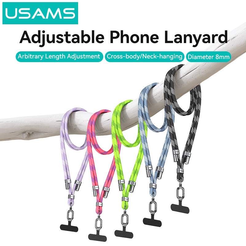 Usams โทรศัพท์สายคล้องคอ Anti-loss ปรับโทรศัพท์ Chain สายคล้องคอพวงกุญแจมัลติฟังก์ชั่น