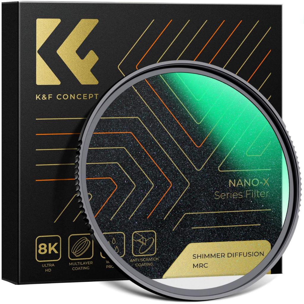 K&f CONCEPT Nano-X Shimmer Diffusion 1 Filter Optical Glass Glimmer Effect Filter สําหรับเลนส์กล้อง