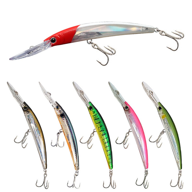 170 มม. 24.5 กรัมยาวลิ้นลอย Minnow Fishing Lure Swimbait