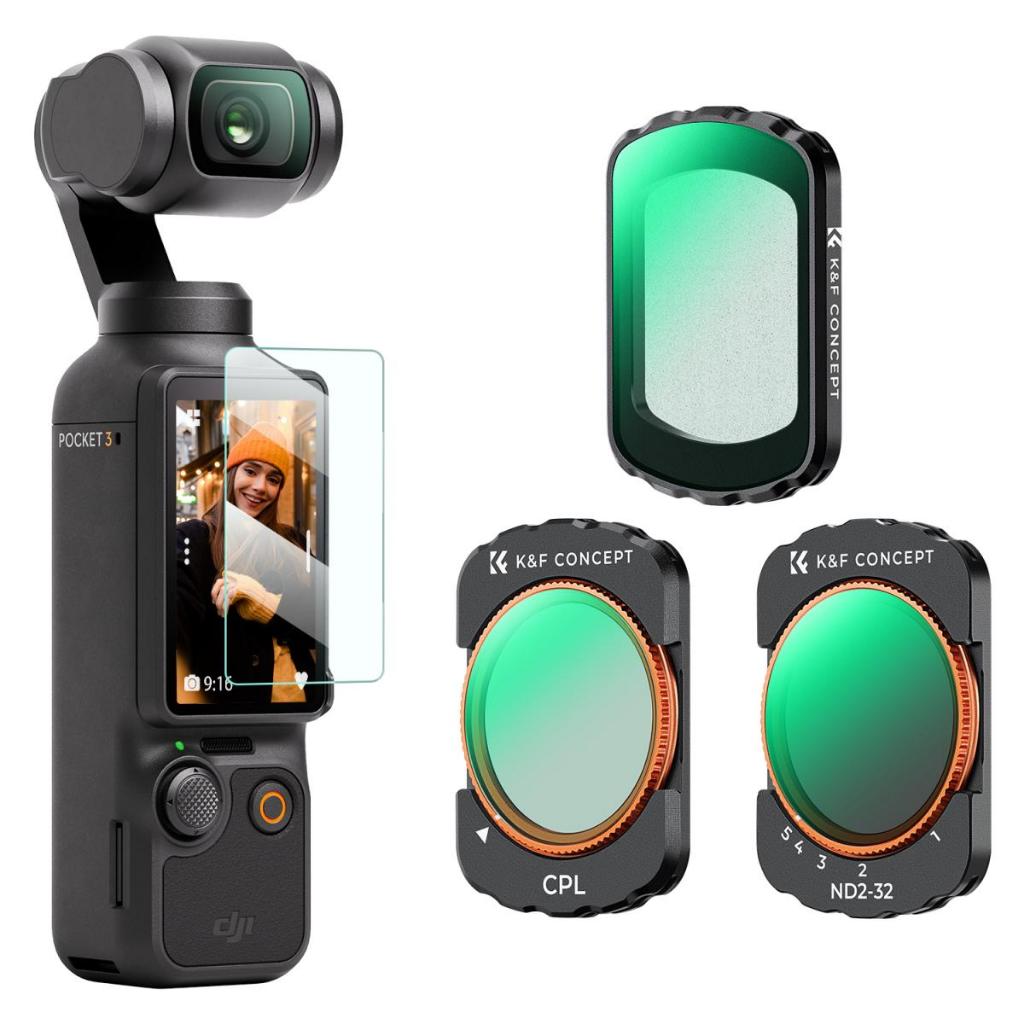 Magnetic CPL + Black Mist 1/4 + VND(1 ถึง 5 หยุด) ชุดกรองสําหรับ DJI Osmo Pocket 3,Multi-Coated/HD Optical Glass/Gimbal Compatible