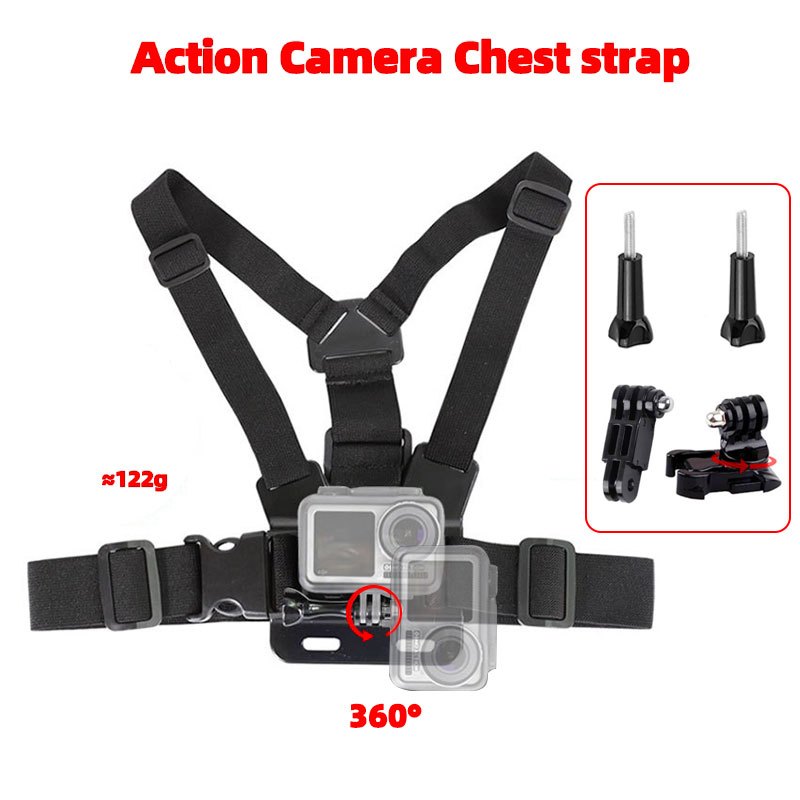หน้าอกปรับสายรัดยึดสําหรับกล้องแอ็คชั่น Gopro/SJCAM/Insta360 อุปกรณ์เสริมสายรัดศีรษะ
