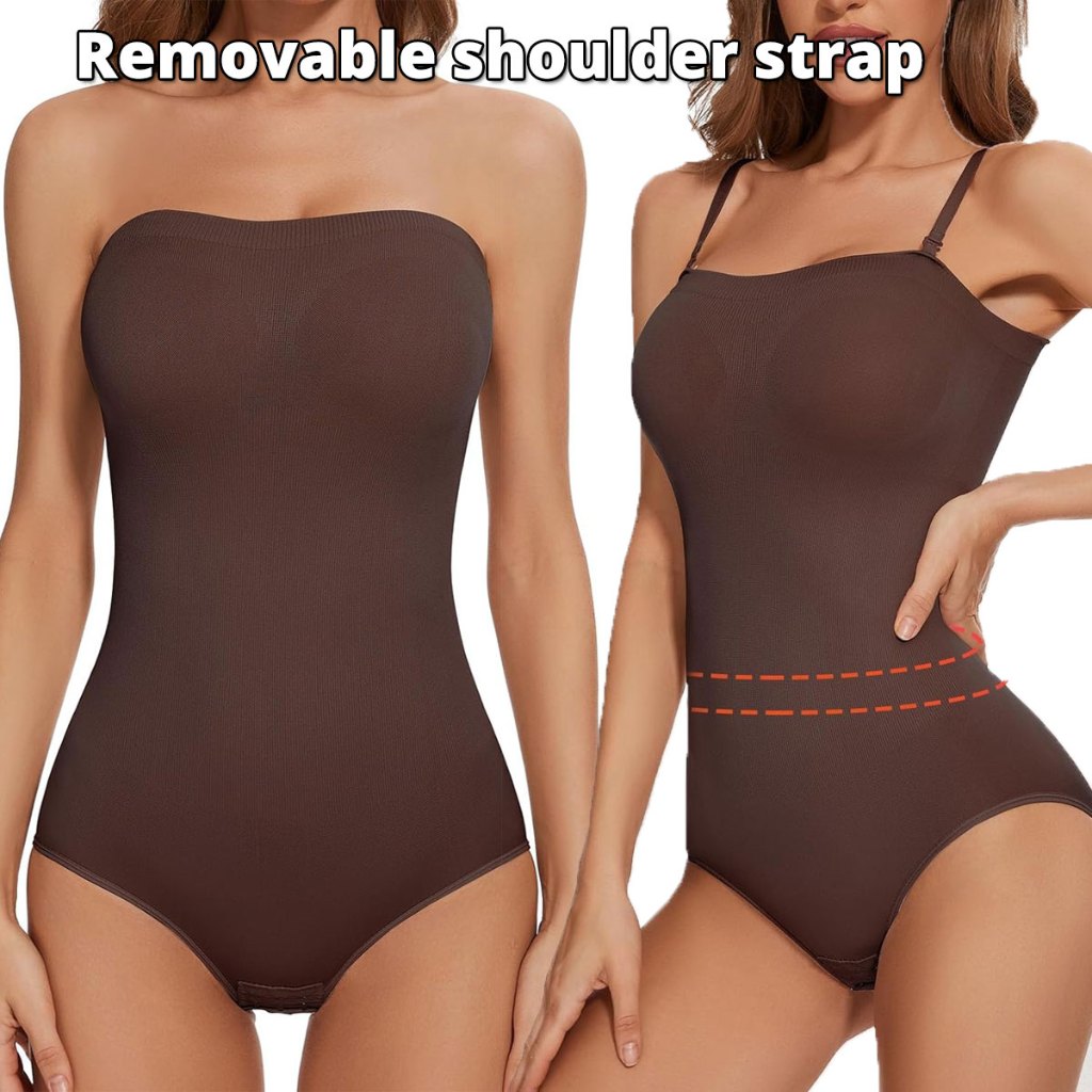 Strapless Shapewear ชุดบอดี้สูทควบคุมหน้าท้องของผู้หญิง Seam-free Body Shaper Tube Top บอดี้สูท