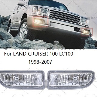 (1 คู่) กันชนด้านหน้าหมอกโคมไฟขับรถโคมไฟสําหรับTOYOTA LAND CRUISER 100 LC100 4700 1998-2007 UZJ100 F