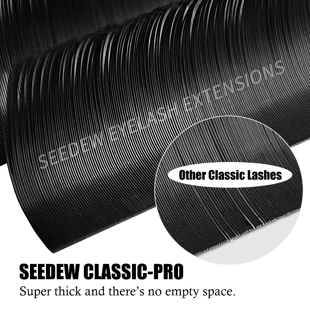 Seedew ขนตาปลอม 20 แถว ความโค้ง 0.07 C/D/DD ขนตาแบบคลาสสิกสำหรับมืออาชีพแบบธรรมชาติ ขนตา ขนตาปลอม - รูปที่ 2
