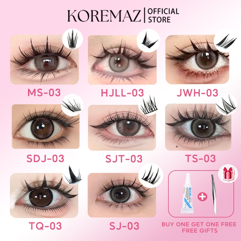 【ฟรีของขวัญ】KOREMAZ ขนตาปลอม 3 แถว 3D อเนกประสงค์ ใช้ซ้ําได้