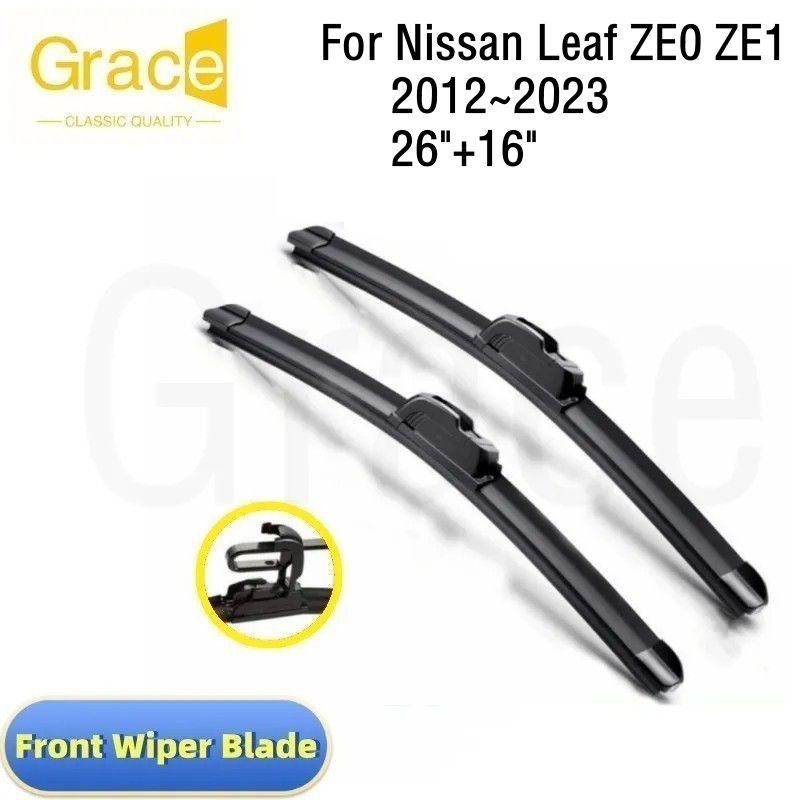 ใบปัดน้ําฝนสําหรับ Nissan Leaf ZE0 ZE1 26"+16" กระจกรถยนต์ยาง 2012 - 2023