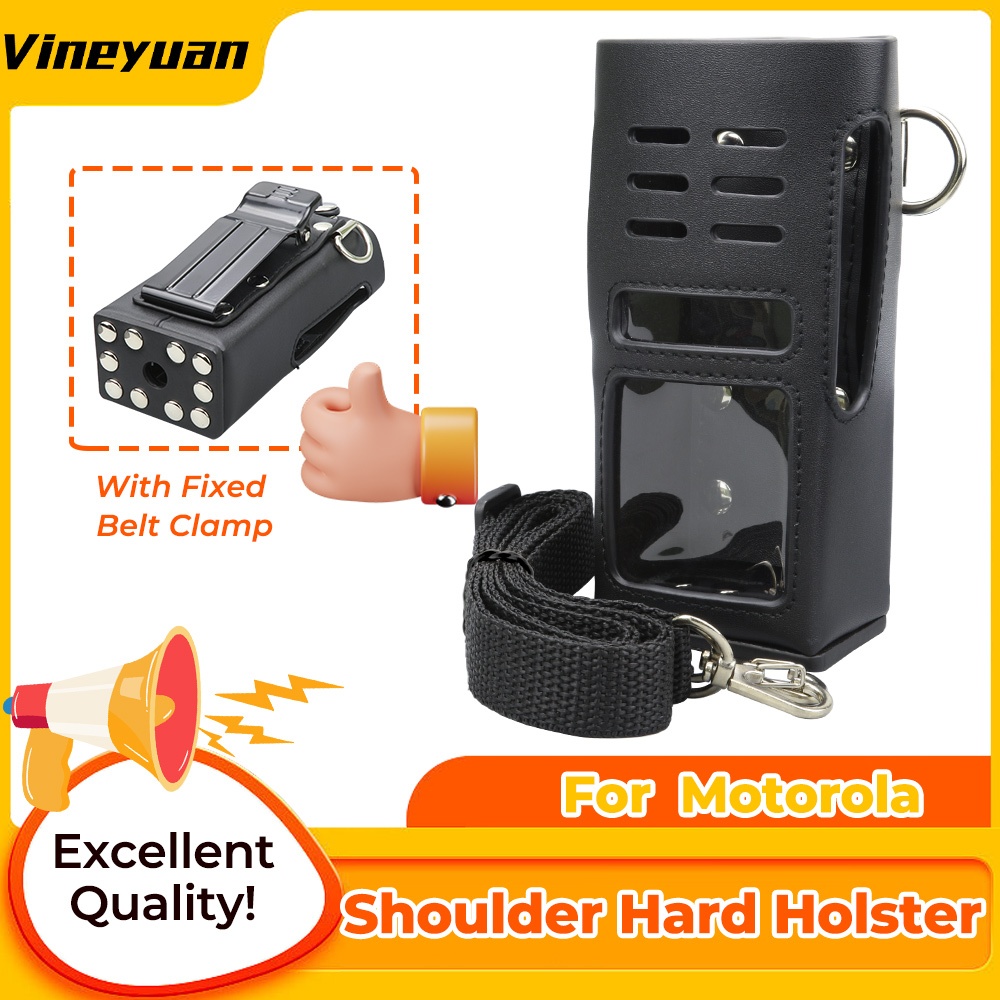 PT-21Hard หนังกระเป๋าสะพาย Holster พร้อมคลิปเข็มขัดสําหรับ Motorola GP328 GP338 GP340 GP380 GP3188 E