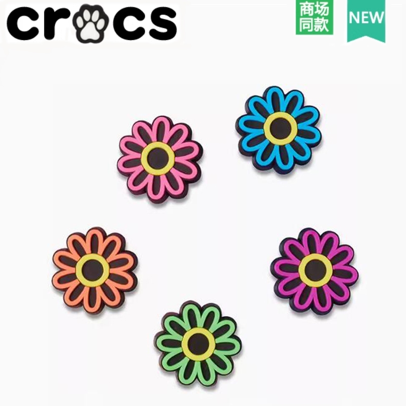 Crocs Crocs Zhibixing อุปกรณ์เสริมรองเท้ารูดอกไม้ LED Daisy Shining กระพริบแสงส่องสว่างรองเท้าดอกไม้