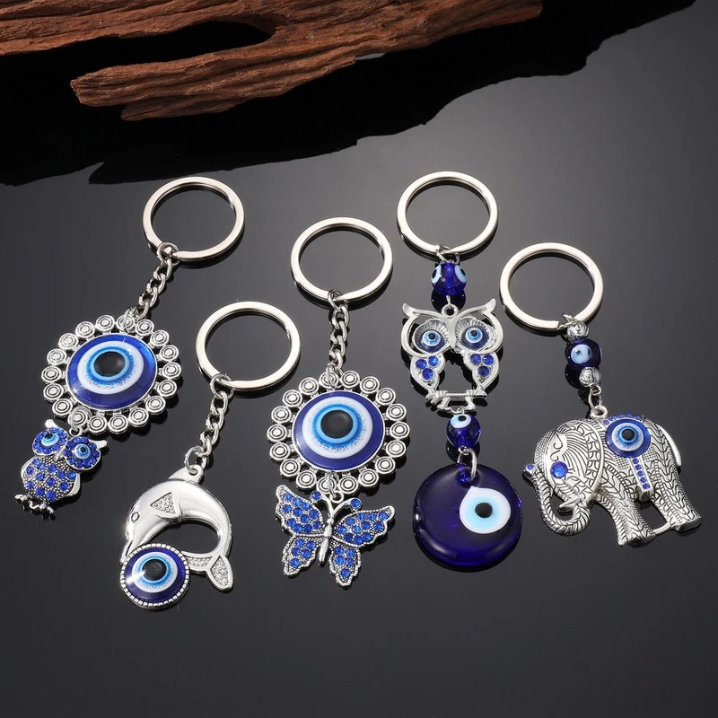 Jushi Evil Eye พวงกุญแจของขวัญผู้ชายผู้หญิงจี้อุปกรณ์เสริม Jewellery