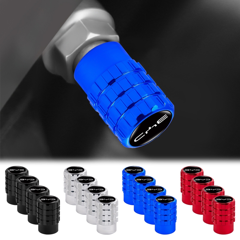 4pcs คอลัมน์-grid รถยาง Air Cap โลโก้รถล้อ Tyre วาล์วหมวกสําหรับ BYD Atto 3 หยวน Plus F3 E6 F0 G3 I3