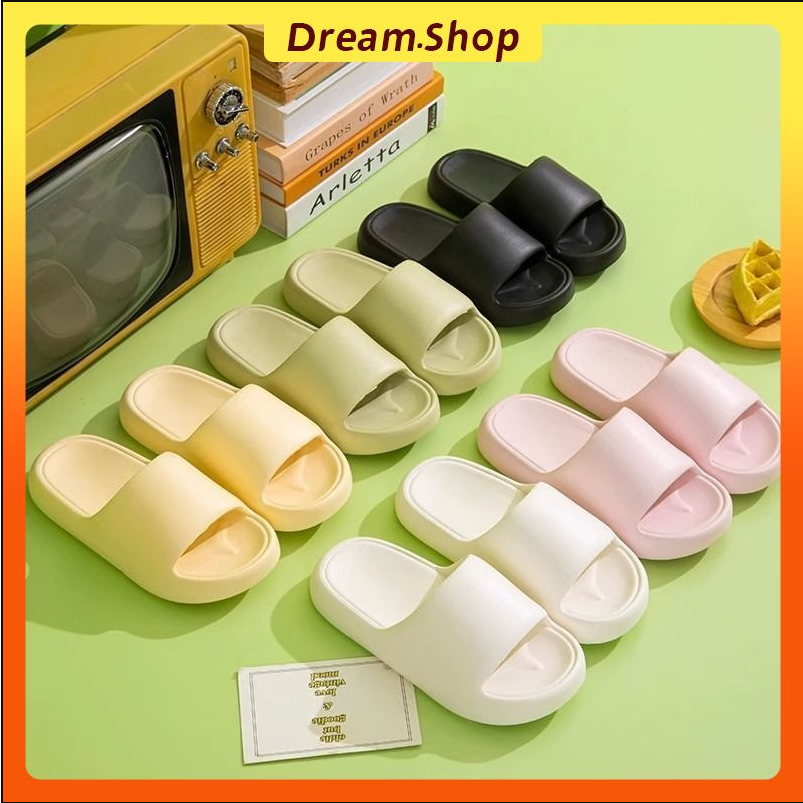 「DR」รองเท้าแตะสุภาพสตรีรองเท้าแตะลําลองกลางแจ้งในร่ม Universal All-Match ทนทาน EVA Anti-Slip Soft Sole ในร่มห้องน้ําชายหาดกลางแจ้งขนาด: 36-45