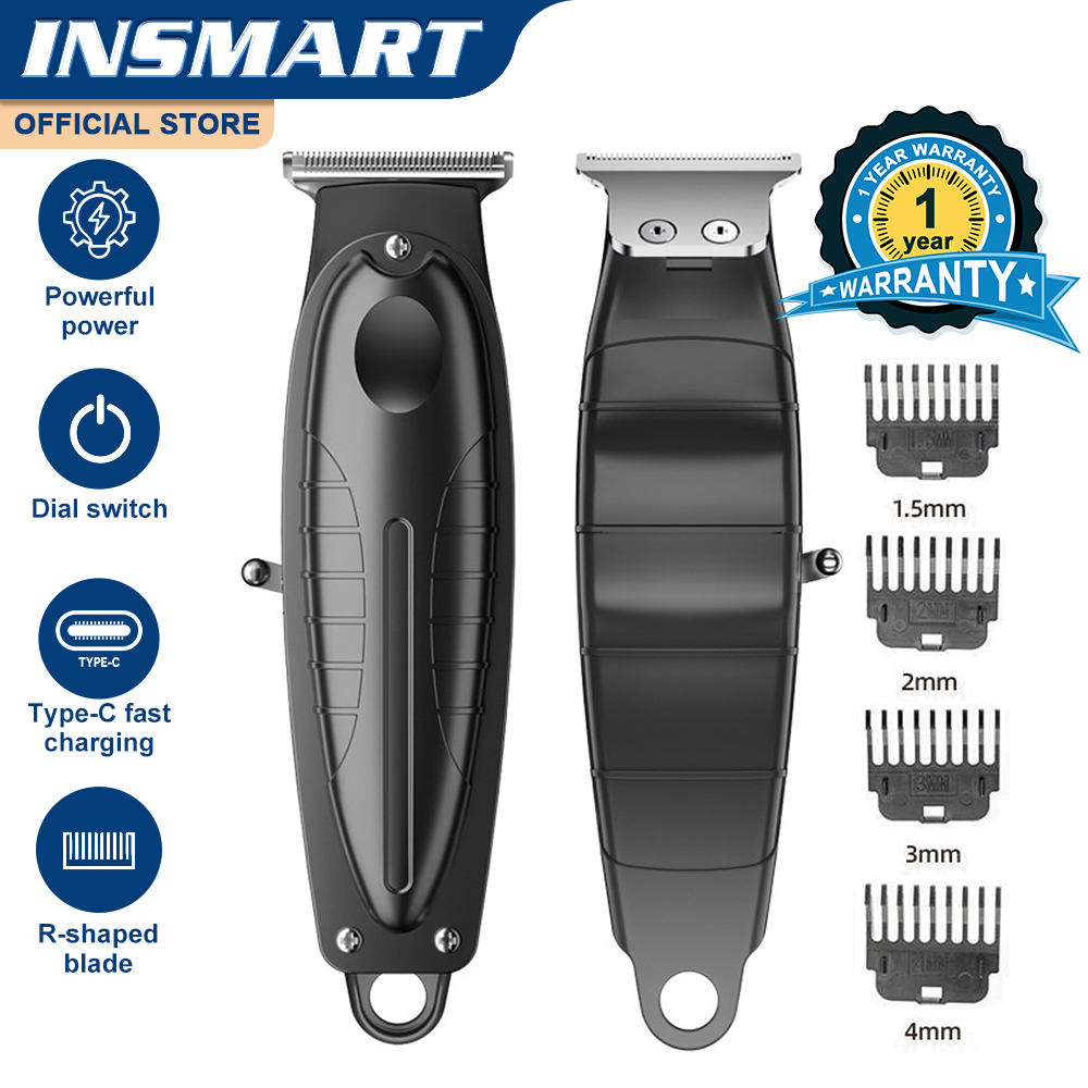 Insmart ปัตตาเลี่ยนผมไร้สายไฟฟ้า ปัตตาเลี่ยนผมผู้ชาย เครื่องตัดขนมืออาชีพ Type-C