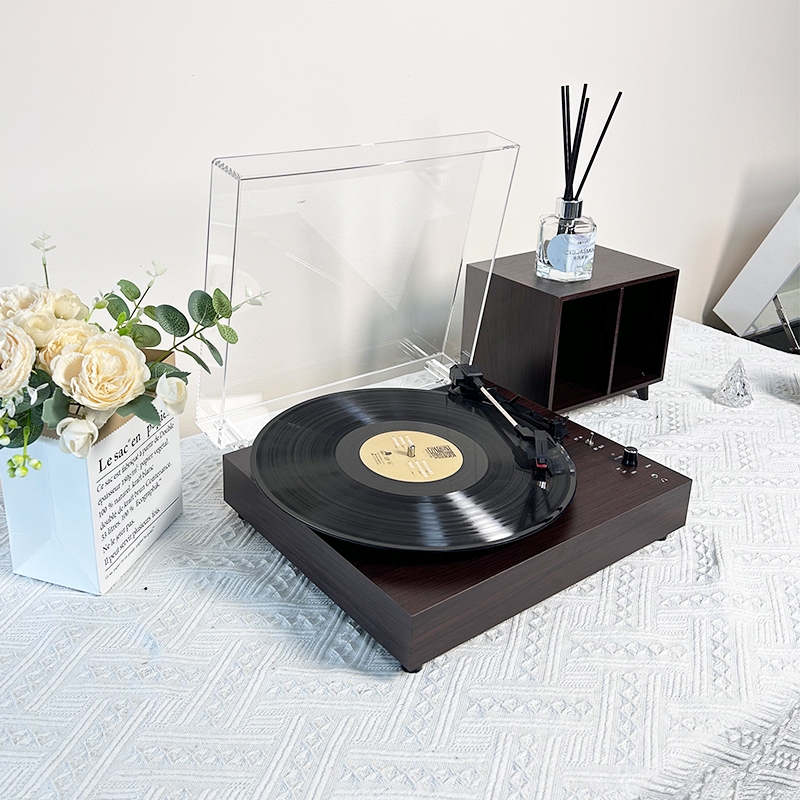 Middix Gramophone ลําโพงบลูทูธแผ่นเสียงเครื่องเล่นเพลงไม้เครื่องเล่นแผ่นเสียงไวนิลย้อนยุค