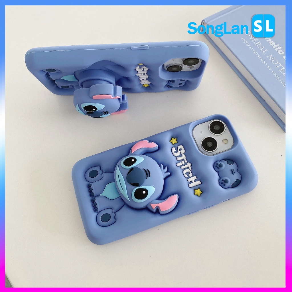 ขาตั้งการ์ตูน 3D น่ารักเคสโทรศัพท์ซิลิโคนอ่อนนุ่มเคสป้องกันการตกของ Apple