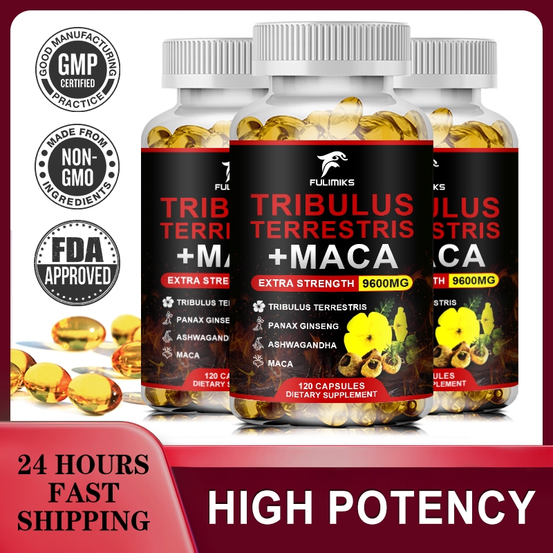 Tribulus Terrestris + Maca Extract Capsules สําหรับผู้ชายและผู้หญิง - รองรับพลังงาน, อารมณ์, Stamina & Athletic Performance