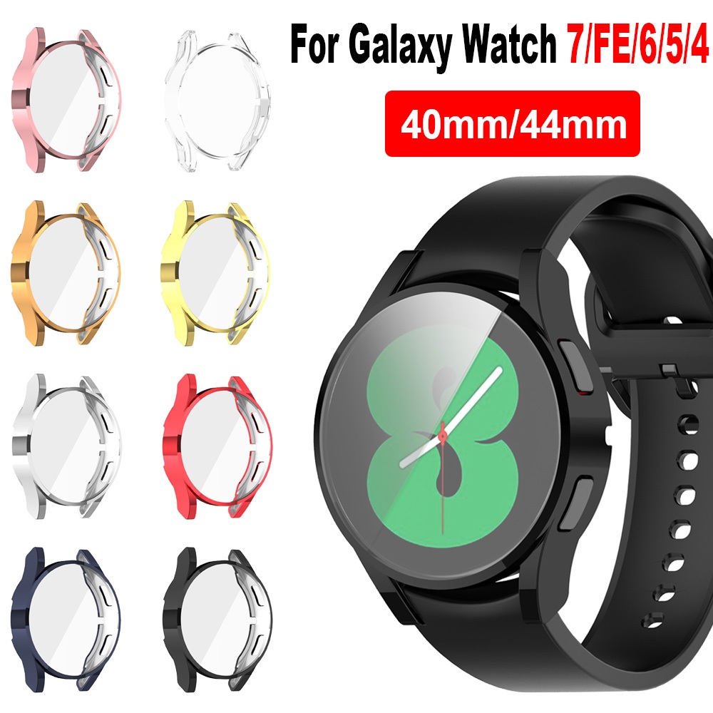 เคสซิลิโคนป้องกันป้องกันหน้าจอเชลล์สําหรับ Galaxy Watch 7 FE 6 5 4 40mm 44mm