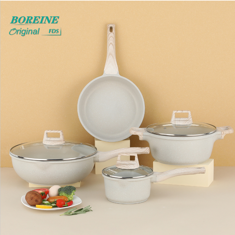 Boreine ชุดเครื่องครัว (2 ชิ้น/3 ชิ้น) ทําอาหารที่บ้าน เหมาะสําหรับ 2-5 คน หม้อนมกระทะ กระทะ กระทะพร้อมฝาปิด เตาแม่เหล็กไฟฟ้า เตาไฟฟ้า เตาแก๊ส