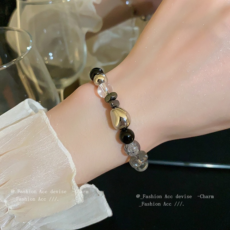 ลูกปัดคริสตัลใสรักสร้อยข้อมือแฟชั่นบุคลิกภาพที่เรียบง่ายสตริงการออกแบบเฉพาะความรู้สึกห้องส่วนตัวเครื่องประดับมือขายส่งหญิง