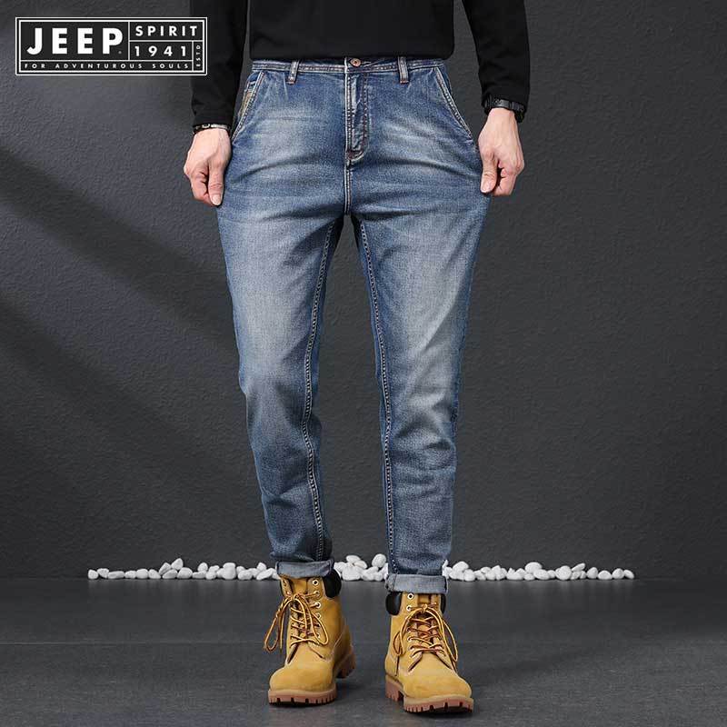 Jeep SPIRIT 1941 ESTD ฤดูร้อนใหม่กางเกงบางผู้ชายกางเกงลําลองขาตรงหลวม